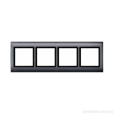 Aquadesign Рамка 4-ная, винт. крепл., заглушка, IP44, антр.