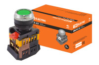 Кнопка ABLFS-22 зеленый d22мм неон/230В 1з+1р TDM Electric, SQ0704-0009 Кнопка ABLFS-22 зеленый d22мм неон/230В 1з+1р TDM Electric, SQ0704-0009