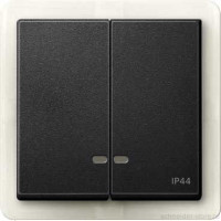 SM Клавиша 2-ная с линзами IP44,  алюм.