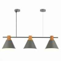 ST LUCE SLE125113-03 Светильник подвесной Серый/Серый, Светлое дерево E14 3*40W