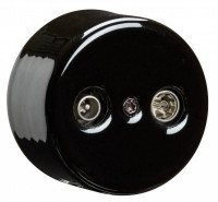 Fontini Do Розетка ТV/FM/SAT 2 гнезда одинарная о/п, черный фарфор