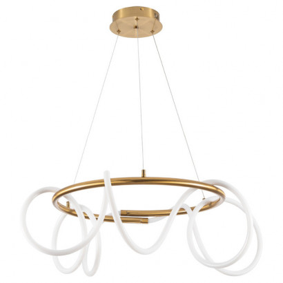 Arte Lamp KLIMT, Светильник подвесной, цвет арматуры - полированная медь, цвет плафона/декора - белый, 1x75W LED, A2850LM-75PB