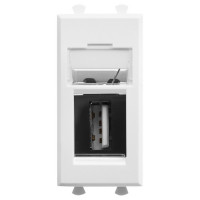 4400401 - ДКС USB 2.0 розетка модульная, тип А-А, "Avanti", "Белое облако", 1 модуль