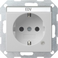 0452015 Gira Розетка с з/к и контрольной лампой и полем для надписи 0452015 Gira Розетка с з/к и контрольной лампой и полем для надписи