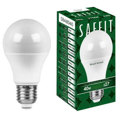Лампа светодиодная, 40W 230V E27 2700K A80, SBA8040, Feron 55200