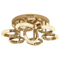 LUSSOLE Alamosa Люстры потолочные, цвет основания - блестящее золото, плафон - акрил (цвет - прозрачный), 7x8W LED, LSP-8477