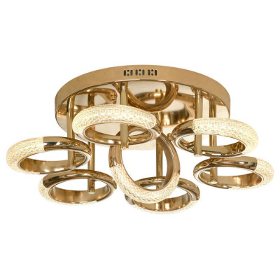 LUSSOLE Alamosa Люстры потолочные, цвет основания - блестящее золото, плафон - акрил (цвет - прозрачный), 7x8W LED, LSP-8477