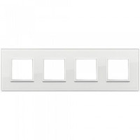 Vimar Накладка Eikon Evo на 8 модулей (2+2+2+2) расстояние между центрами 71мм, полностью белый бриллиант, 21669.87