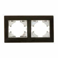 С1020-037 GUSI BRAVO РАМКА 2-местная, цинк, цвет оникс., С1020-037