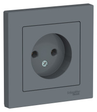 ATN000740 - ATLASDESIGN РОЗЕТКА без заземления без шторок, 16А, в сборе, ГРИФЕЛЬ, Systeme Electric