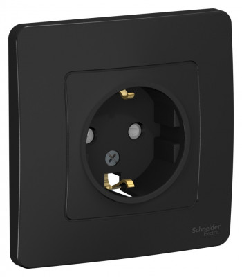BLANCA С/У РОЗЕТКА с заземлением со шторками, 16А, 250В, АНТРАЦИТ
