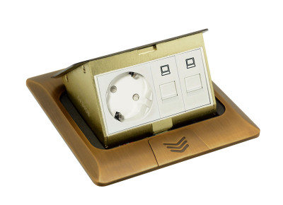 Donel Выдвижной блок 4 мод. античная латунь (с уст. набором), DPB4OB