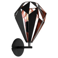 49992 Бра CARLTON 1, 1х60W(E27), L205, H330, A220, сталь, черный, медный