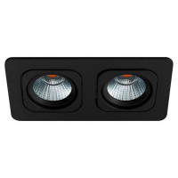 61647 Светод. встраив спот VASCELLO P, 2x6,4W(LED), 3000K, алюминий, черный/стекло, прозрачн