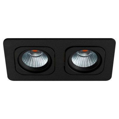 61647 Светод. встраив спот VASCELLO P, 2x6,4W(LED), 3000K, алюминий, черный/стекло, прозрачн