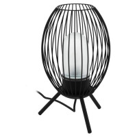 Eglo 900123 Уличная настольная лампа FUSIGNANO, E27, 1X28W, IP44, H410, ?265, нержавеющая сталь, черный/стекло с гравировкой, белый