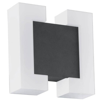 95988 Уличный светодиодный светильник настенный SITIA, 2х4,8W(LED), 180х180, гальв. сталь, антрацит/