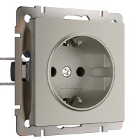 Werkel W1271104/ Розетка с заземлением и шторками (дымчатый), a069463