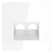 Накладка для розетки компьютерной двойной RJ45+RJ45 кат.6, S70 (белый глянцевый), VLS001401