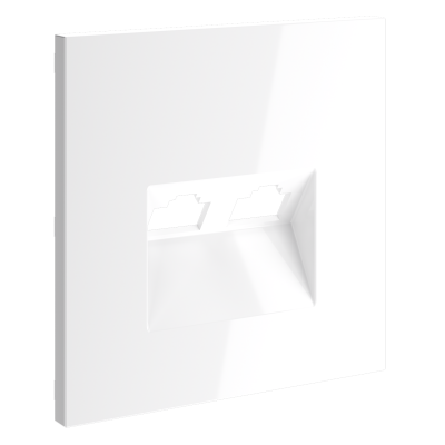 Накладка для розетки компьютерной двойной RJ45+RJ45 кат.6, S70 (белый глянцевый), VLS001401