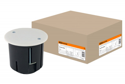 Установочная коробка СП D73х73мм, углубленная, крышка, метал. лапки, IP20, TDM Electric, SQ1403-0028