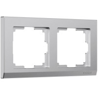 Werkel W0021865/ Рамка на 2 поста Stark (серебряный матовый), a063454