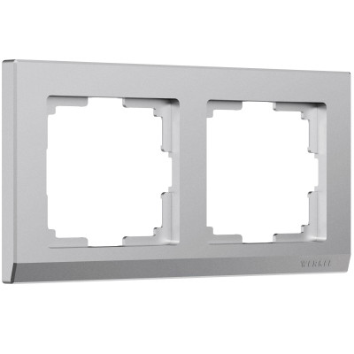 Werkel W0021865/ Рамка на 2 поста Stark (серебряный матовый), a063454