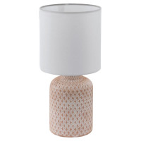 97773 Настольная лампа BELLARIVA, 1х40W (E14), ?150, H320, основа ?120, керамика, кремово-белый/текс