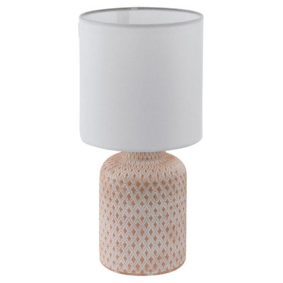 97773 Настольная лампа BELLARIVA, 1х40W (E14), ?150, H320, основа ?120, керамика, кремово-белый/текс