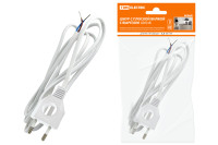 Шнур с плоской вилкой с вырезом ШУ04 ШВВП 2х0,75мм2 1,7 м. белый TDM Electric, SQ1305-0031 Шнур с плоской вилкой с вырезом ШУ04 ШВВП 2х0,75мм2 1,7 м. белый TDM Electric, SQ1305-0031