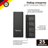 Набор отверток для точных работ RA-03, 25 предметов KRANZ, KR-12-4753