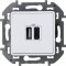 Зарядное устройство Legrand Inspiria для скрытого монтажа , тип А-тип С, цвет "Белый". Напряжение ~240В/=5В, максимальный зарядный ток 3000 мА