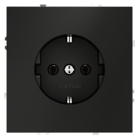 Розетка встраиваемая VOLTUM S70 с заземлением 16А, (черный матовый), VLS040108