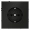 Розетка встраиваемая VOLTUM S70 с заземлением 16А, (черный матовый), VLS040108