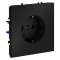 Розетка встраиваемая VOLTUM S70 с заземлением 16А, (черный матовый), VLS040108