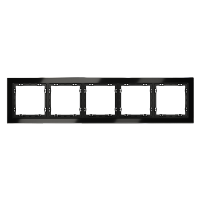 Рамка стеклянная VOLTUM S70 на 5 постов, (черный,стекло), VLS110508