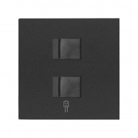 Simon 10000006-238 Накладка розетки 2xRJ45 цвета черный матовый S100