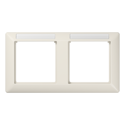 рамка 2-кратная горизонтальная с полем для надписи слоновая кость, AS5820BFINA