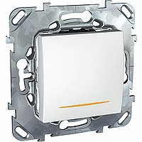 MGU5.262.18SZD - UNICA ВЫКЛЮЧАТЕЛЬ двухполюсный, 1-кл., с индик., сх. 2а, 16 А, 250 В, БЕЛЫЙ, Schneider Electric