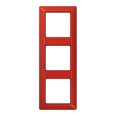 Рамка 3-кратная для вертикальной и горизонтальной установки; термопласт, красная, AS583BFRT