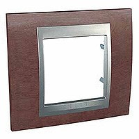 MGU66.002.0M4 - UnicaTop Рамка 1-ная, табачн. дер./алюм., Schneider Electric