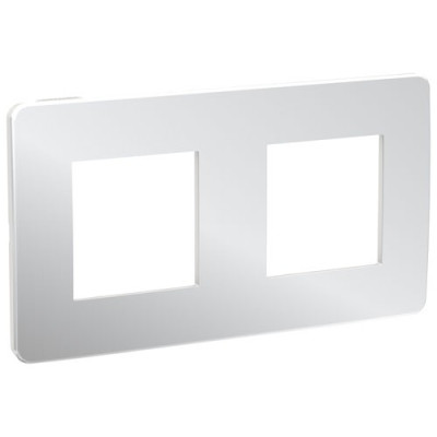 рамка 2-постовая, ХРОМ/белый