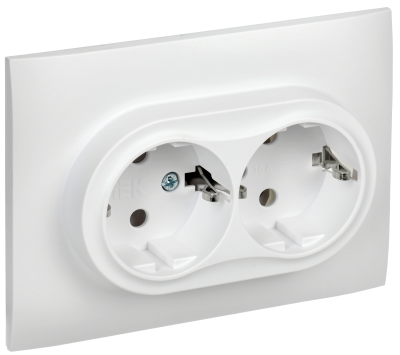 SKANDY Роз. 2-я с з/к без з/ш 16А сб. SK-R08W арк. бел. IEK, SK-R21-16-K01-F