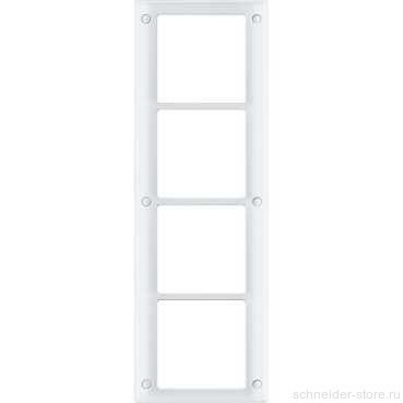 Aquadesign Рамка 4-ная, винт. крепл., заглушка, IP44, бел.