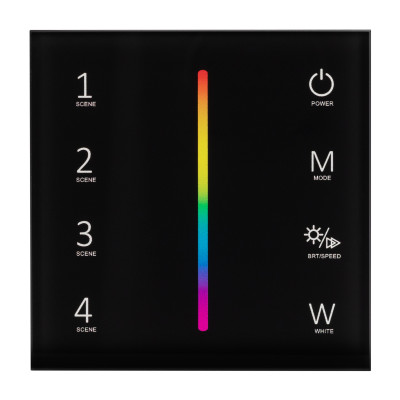 Панель SMART-P22-RGBW-G-IN Black (12-24V, 4x3A, Sens, 2.4G) (Arlight, IP20 Пластик, 5 лет), 033766