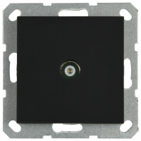 Розетка TV ?9.5mm оконечная с накладкой, цвет черный матовый (soft touch), G6001PB, Jasmart Electric