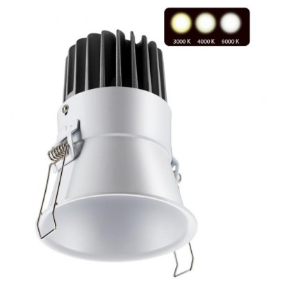 Novotech 358910 SPOT NT22 228 белый Встраиваемый светодиодный светильник с переключателем цветовой температуры IP20 LED 3000К\4000К\6000К 18W 220V LANG