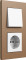 Gira Блок: Выключатель 1-клавишный с розеткой 2к+з, глянцевый белый - Светло-коричневый, серия Esprit Esprit Linoleum-MPx
