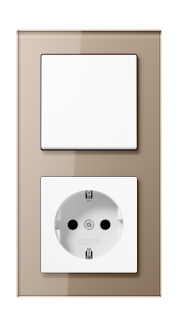 Jung Блок: Выключатель 1-клавишный с розеткой 2к+з, серия A Creation Jung Блок: Выключатель 1-клавишный с розеткой 2к+з, серия A Creation