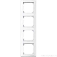 M-Smart Рамка 4-ная вертик. с полем для надписи, бел.